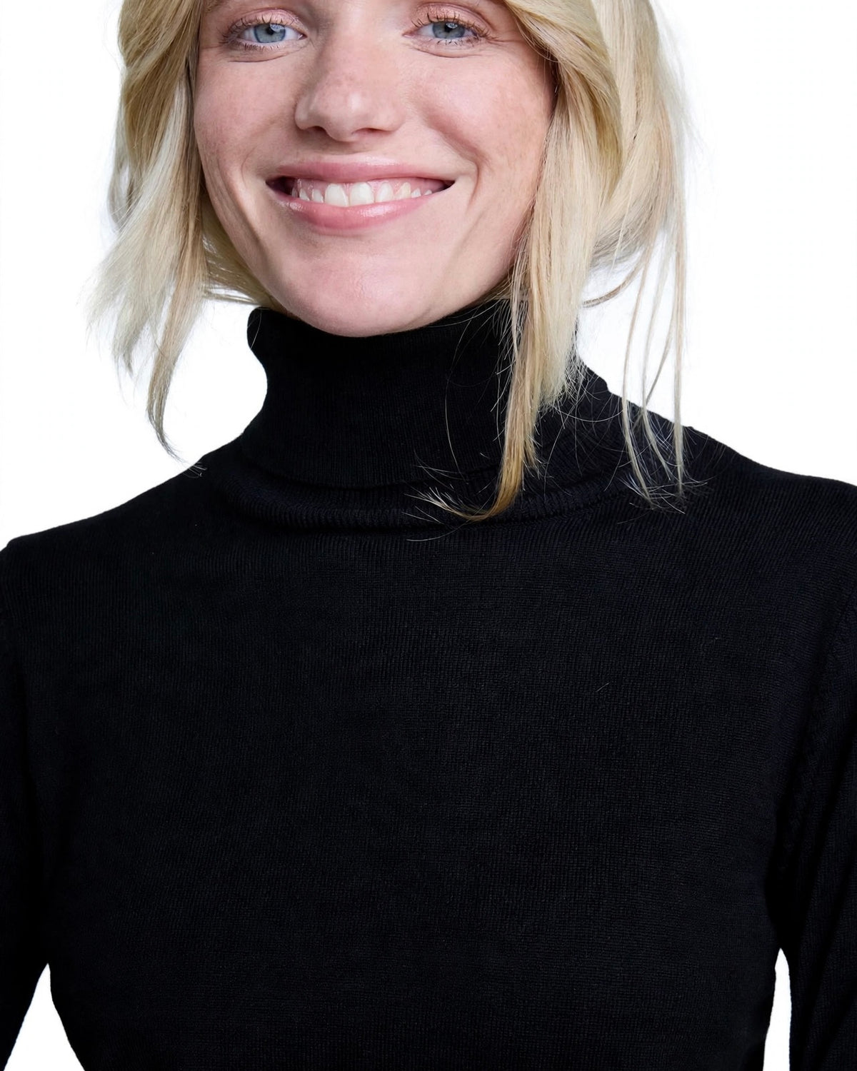 Maglione nero viscosa collo alto