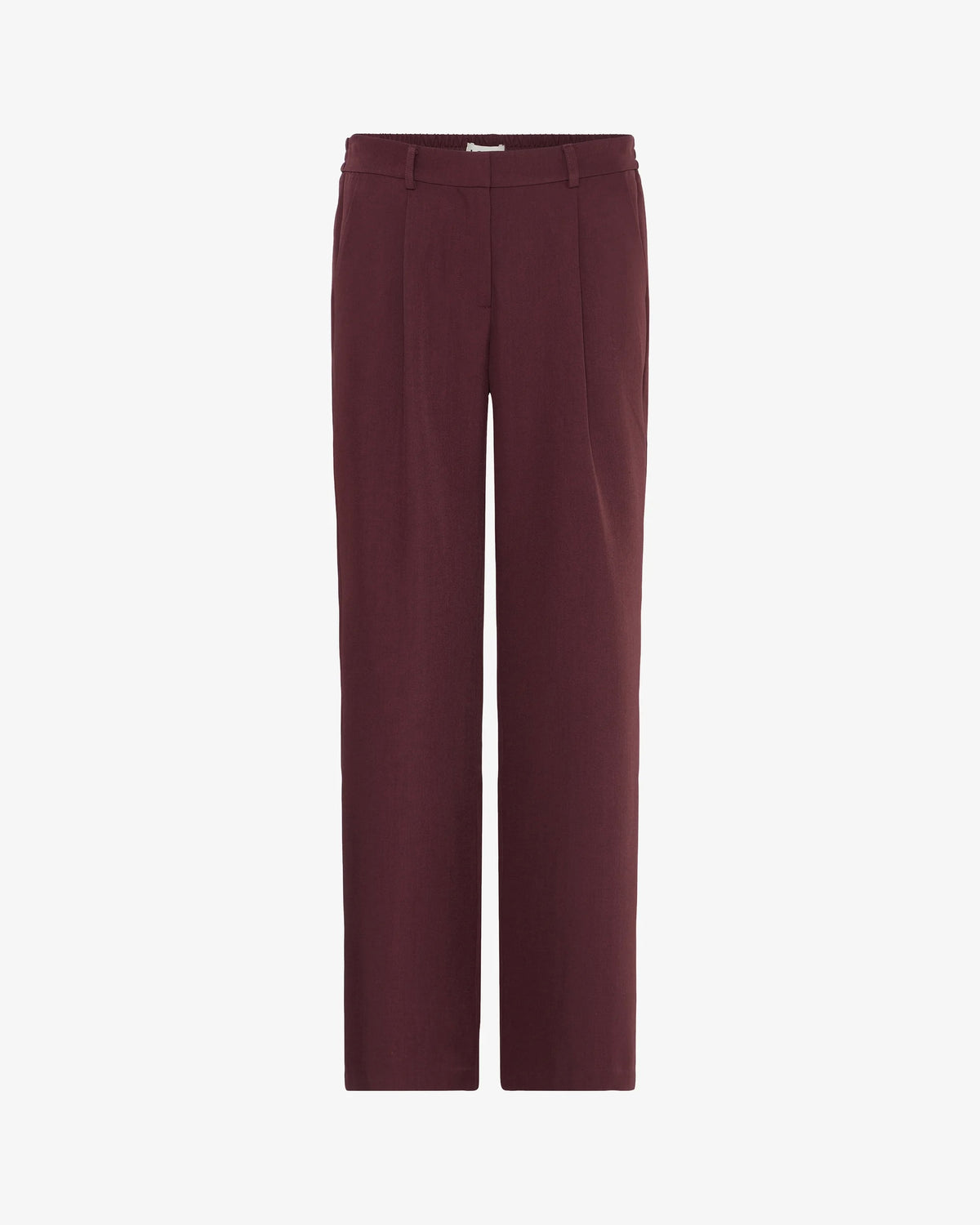 Pantalone bordeaux palazzo con elastico in vita