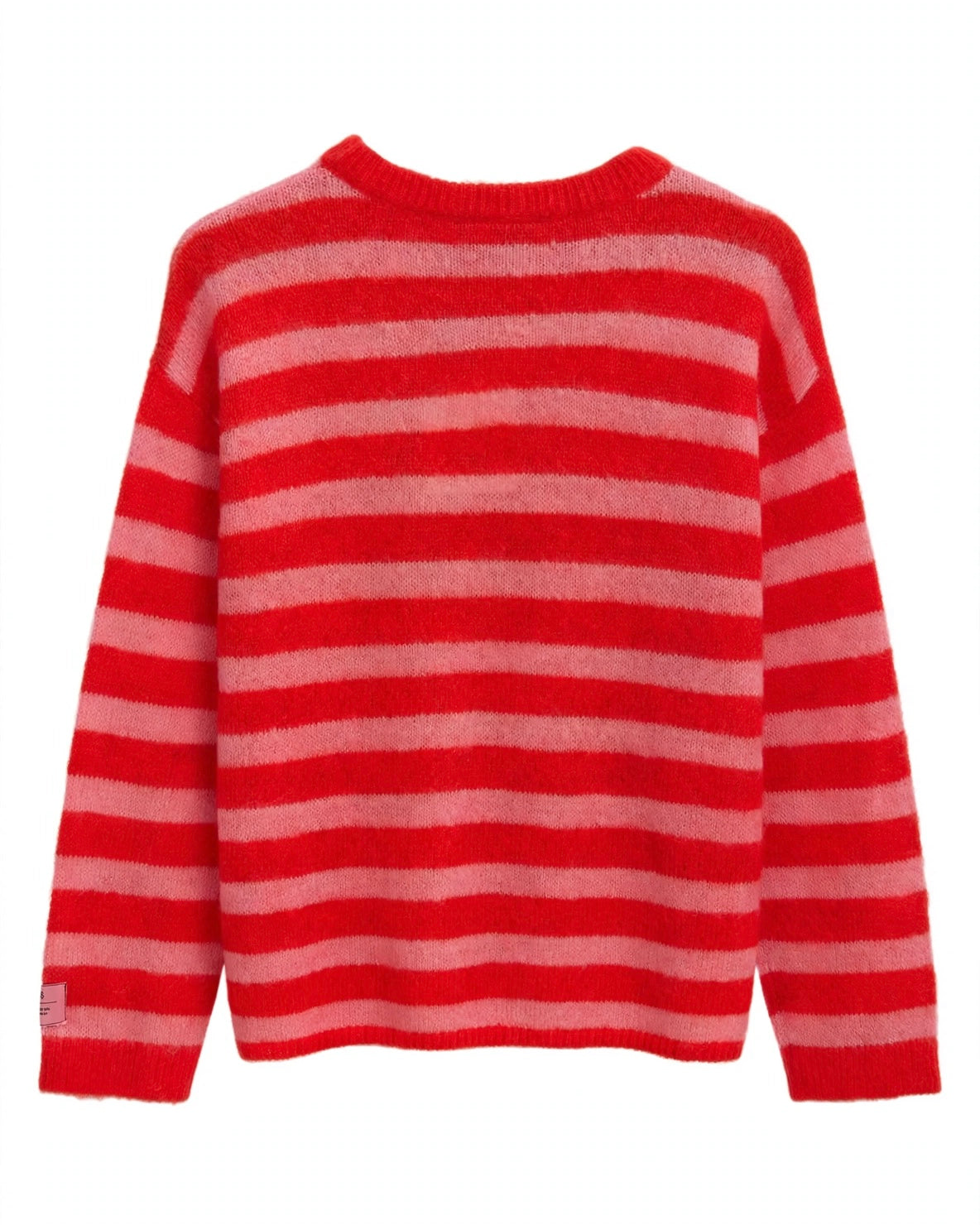 Maglione a righe fuxia/rosa
