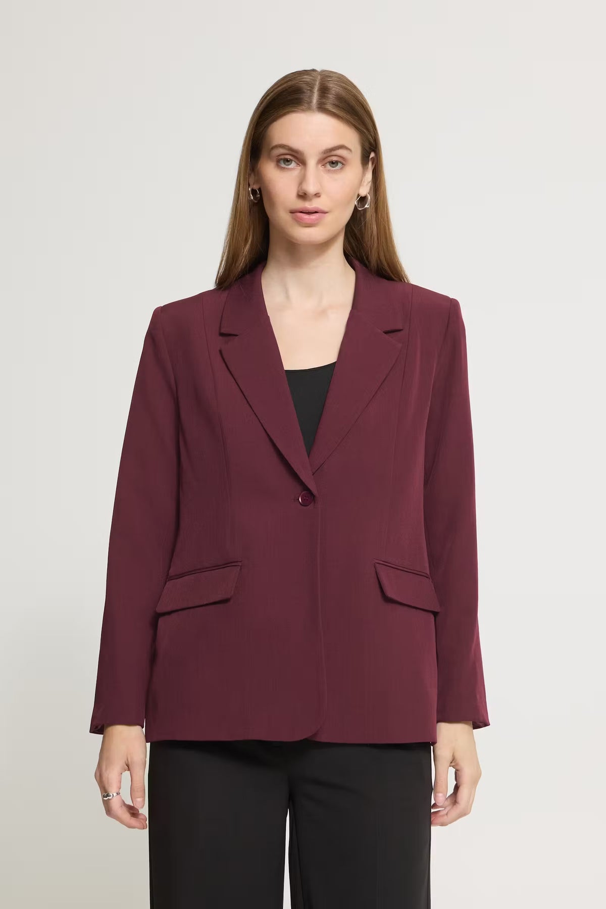 Giacca bordeaux regular con bottoni