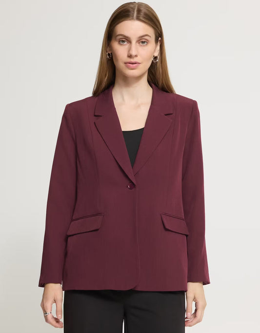 Regular-fit burgundy jacket with buttons