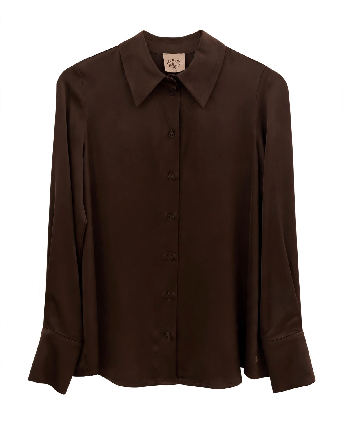 Completo choco camicia e pantalone in viscosa effetto satin