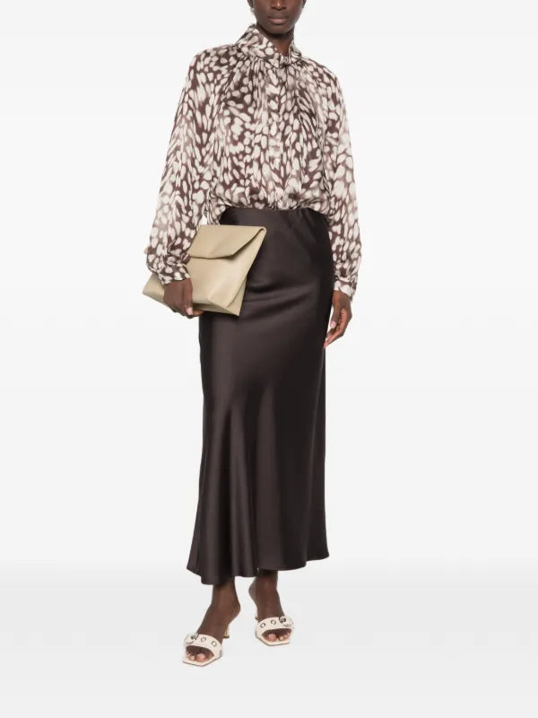 Camicia manica lunga con sfumature moro/panna