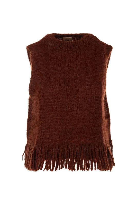 Gilet con frange in Mohair