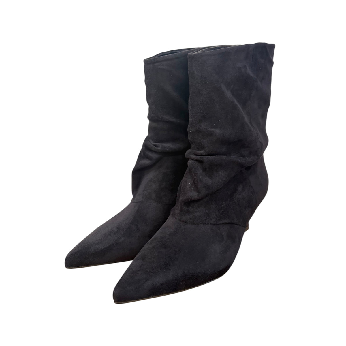 Stivale basso nero con gambale arricciato
