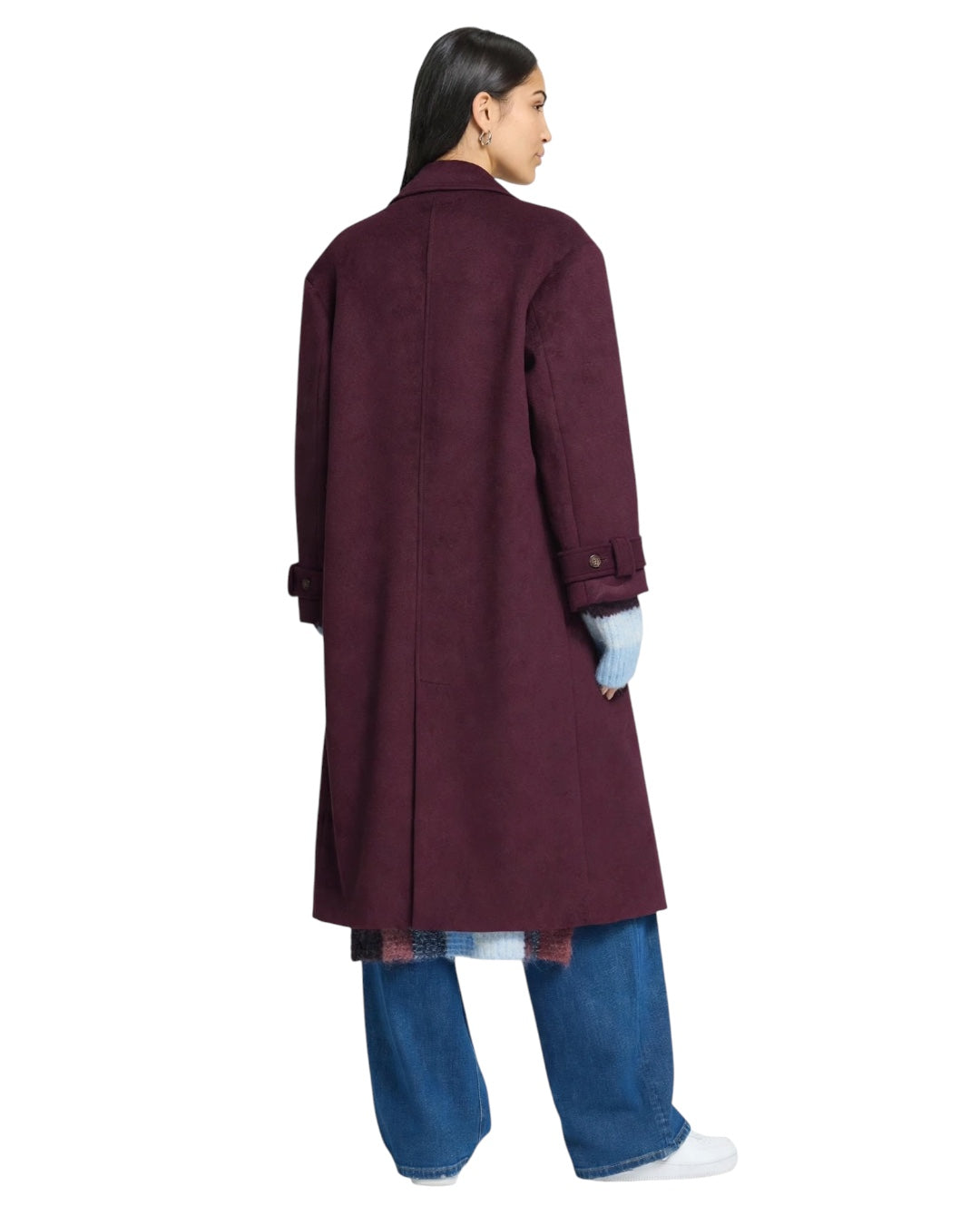 Cappotto lungo bordeaux doppiopetto