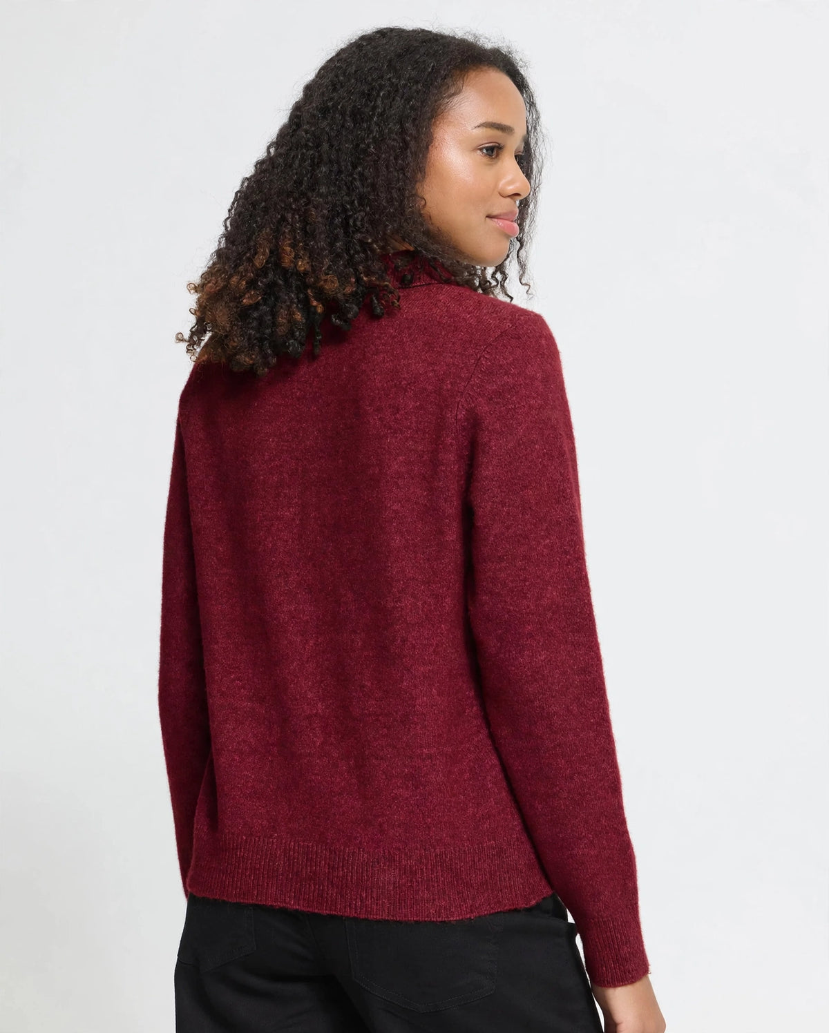 Cardigan bordeaux con colletto