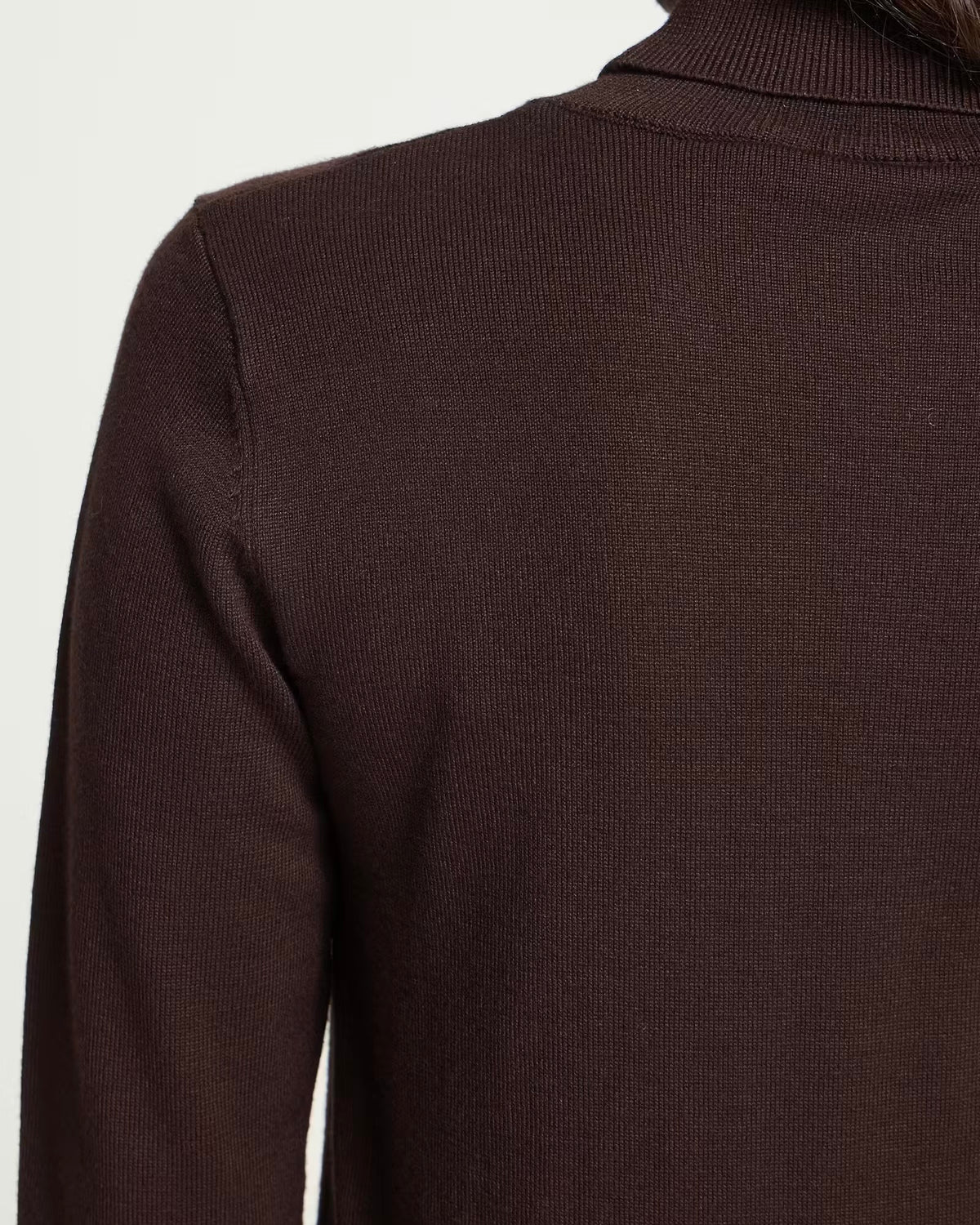 Maglione moro viscosa collo alto