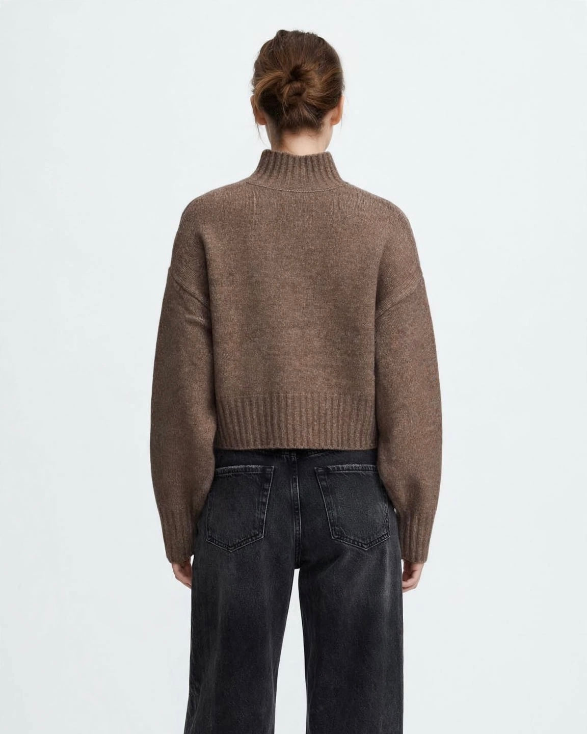 Maglione crop coffee oversize
