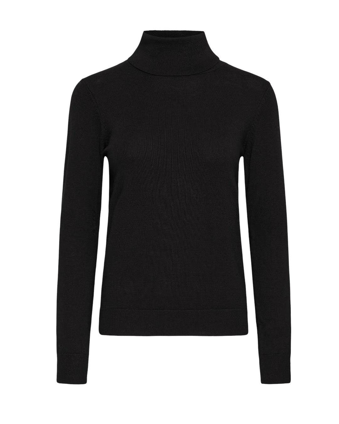 Maglione nero viscosa collo alto