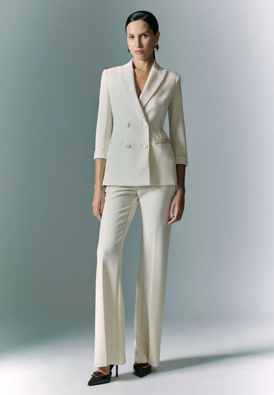Tailleur zinco giacca e pantalone a zampa