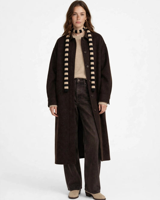 Black/cream tubular scarf