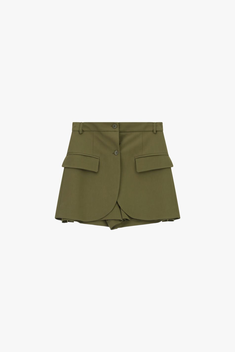 Shorts con tasche frontali e chiusura multipla verde militare
