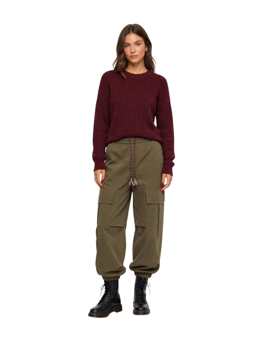 Pantalone timo modello cargo con elastico in vita