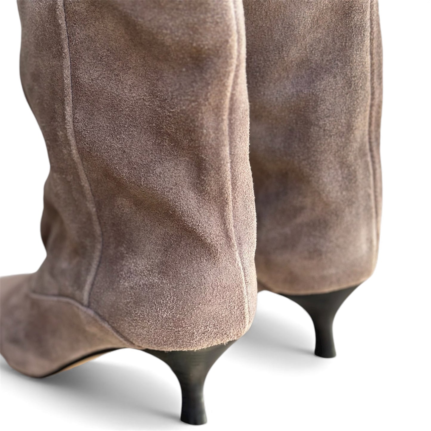 Stivale basso in camoscio taupe