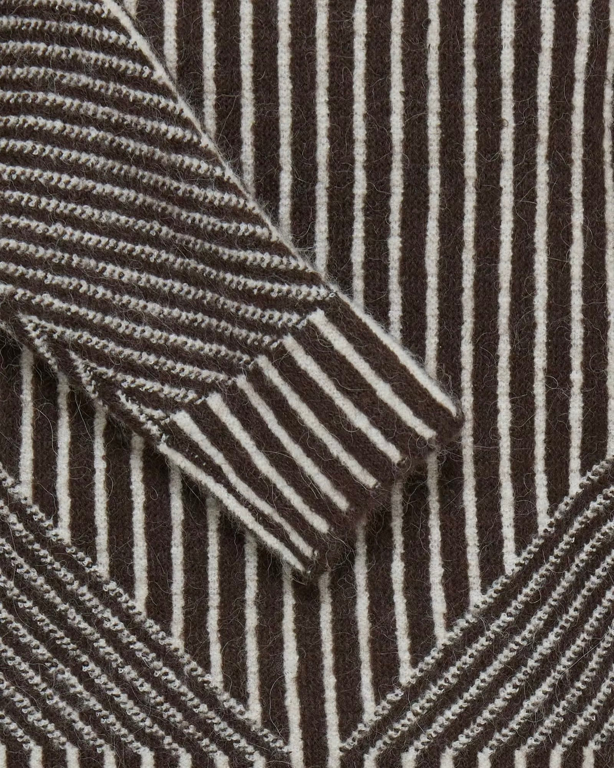 Maglione bicolor moro/panna scollatura tonda