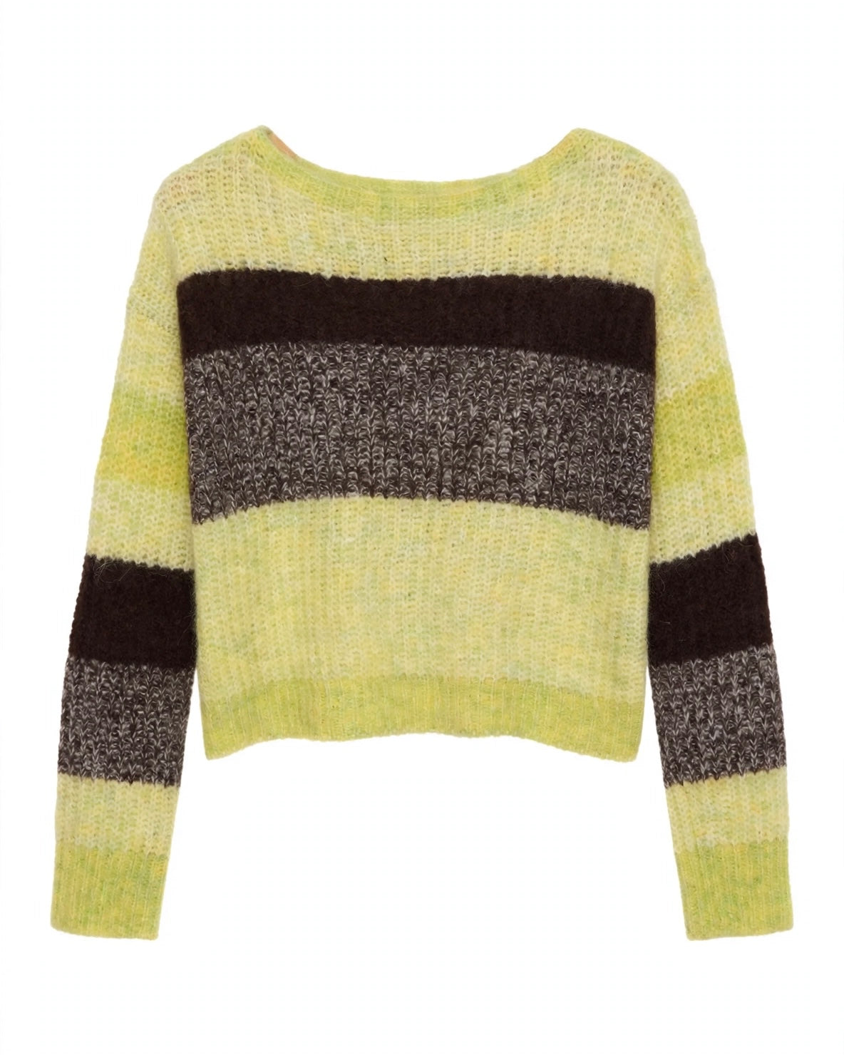 Maglione fantasia righe giallo/moro