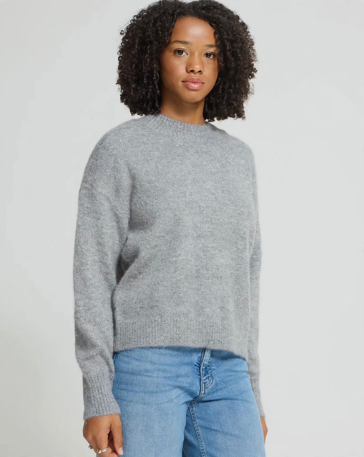 Maglione grigio mélange scollatura tonda