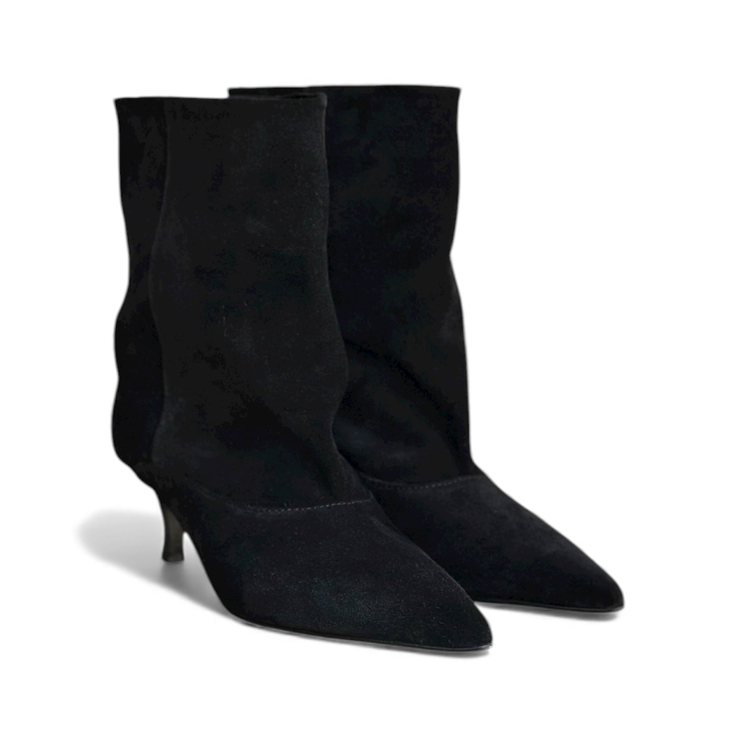 Stivale basso in camoscio nero