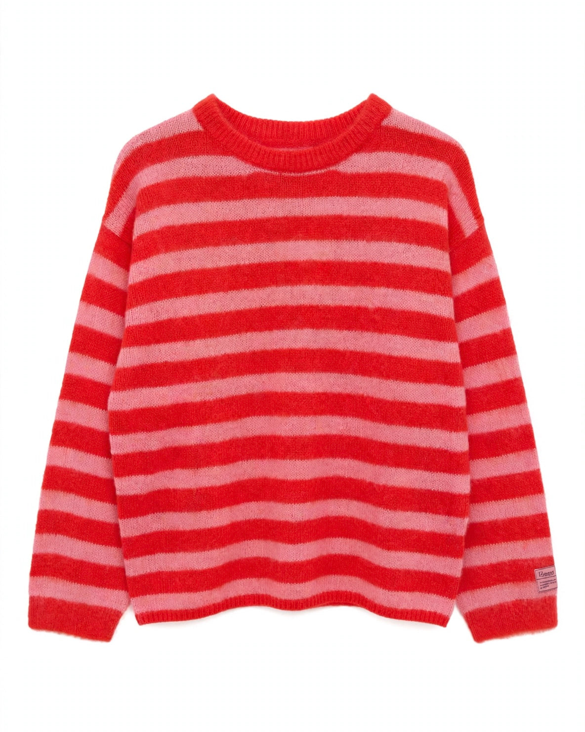 Maglione a righe fuxia/rosa