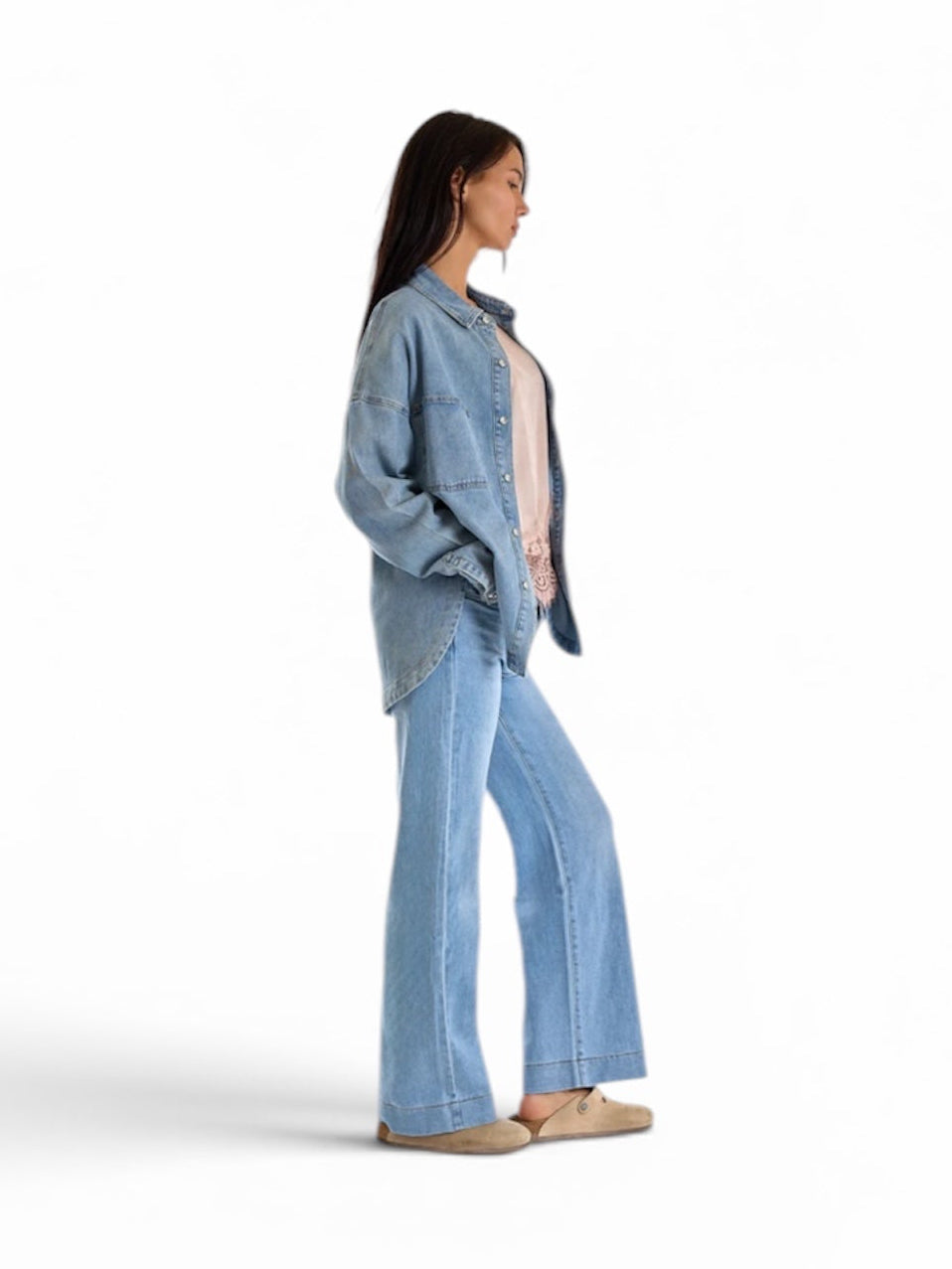 Jeans gamba larga