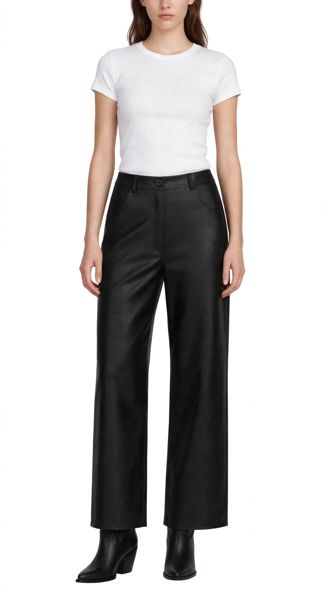 Pantalone nero ecopelle