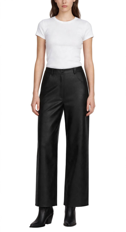 Pantalone nero ecopelle