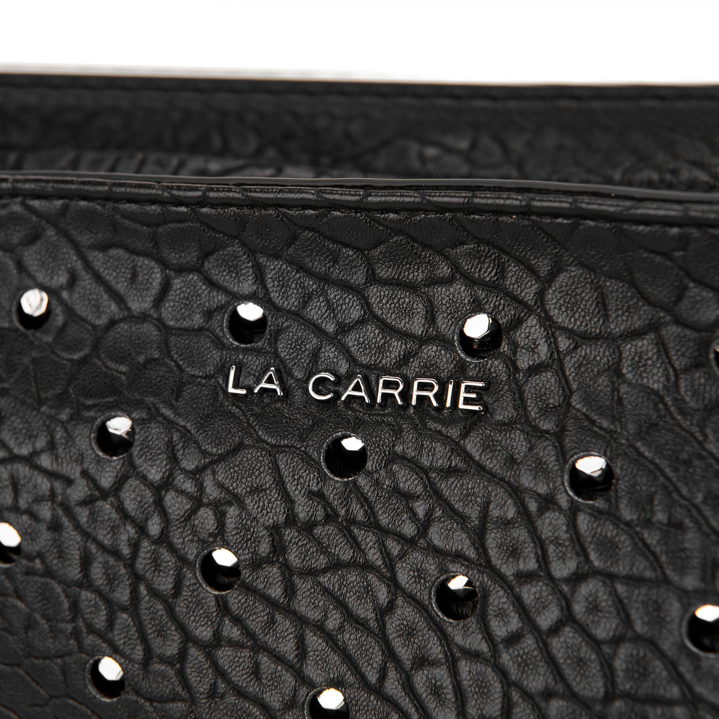Borsa a spalla black con borchie a contrasto argento