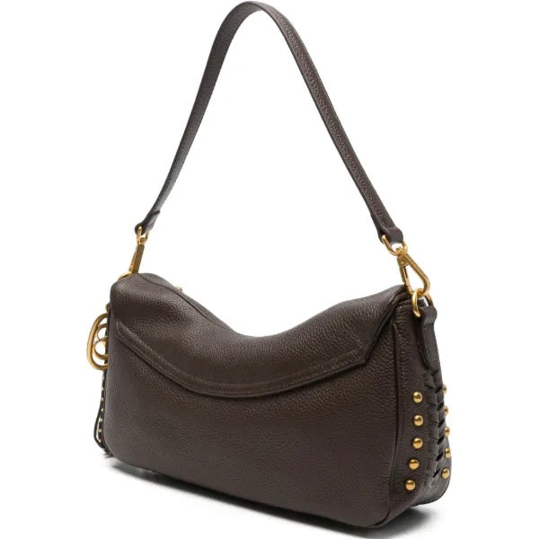 Borsa a spalla in pelle brown