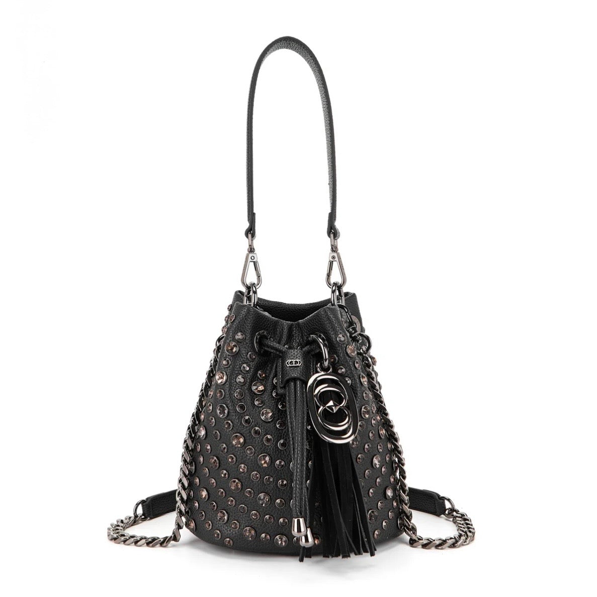 Secchiello piccolo black con borchie