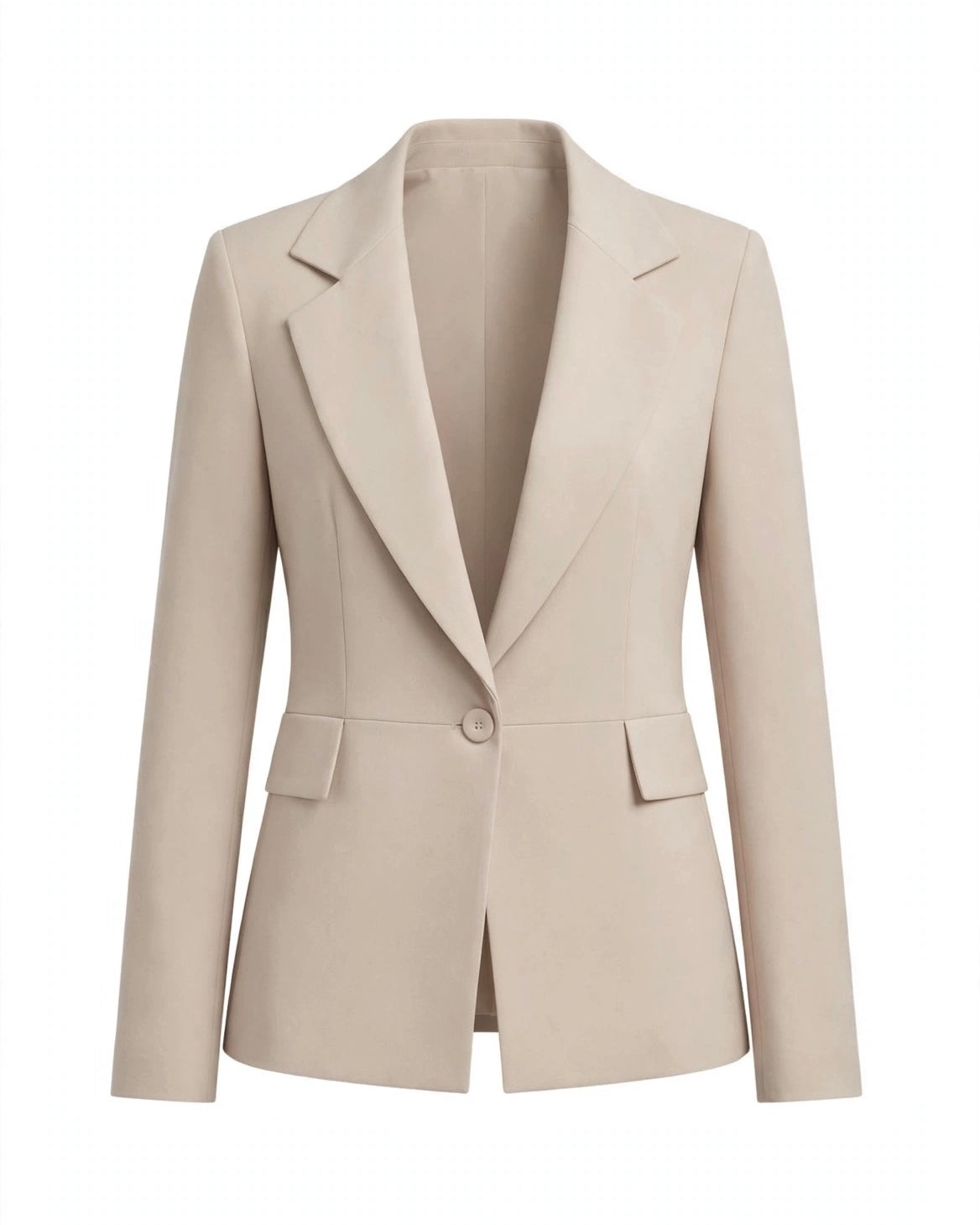 Tailleur crema giacca monopetto e pantalone sigaretta