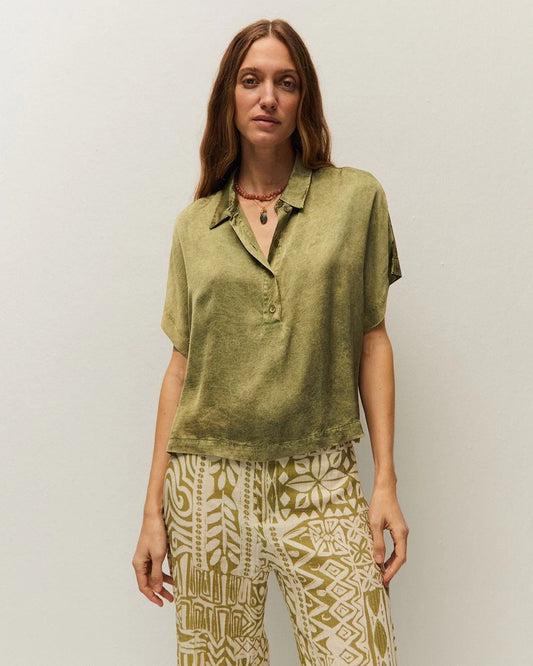 Camicia manica corta verde