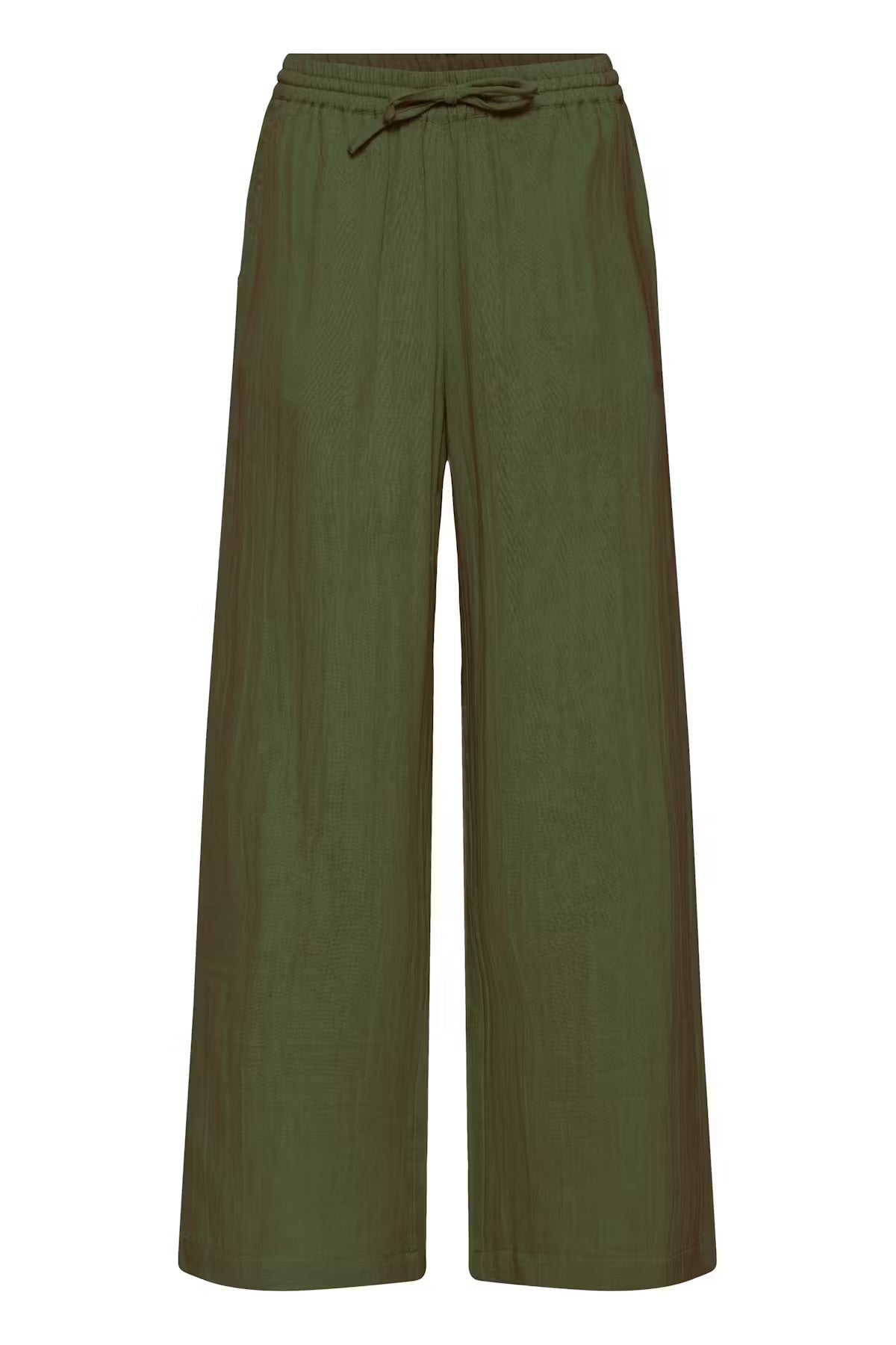 Pantalone militare  in cotone con elastico e coulisse in vita