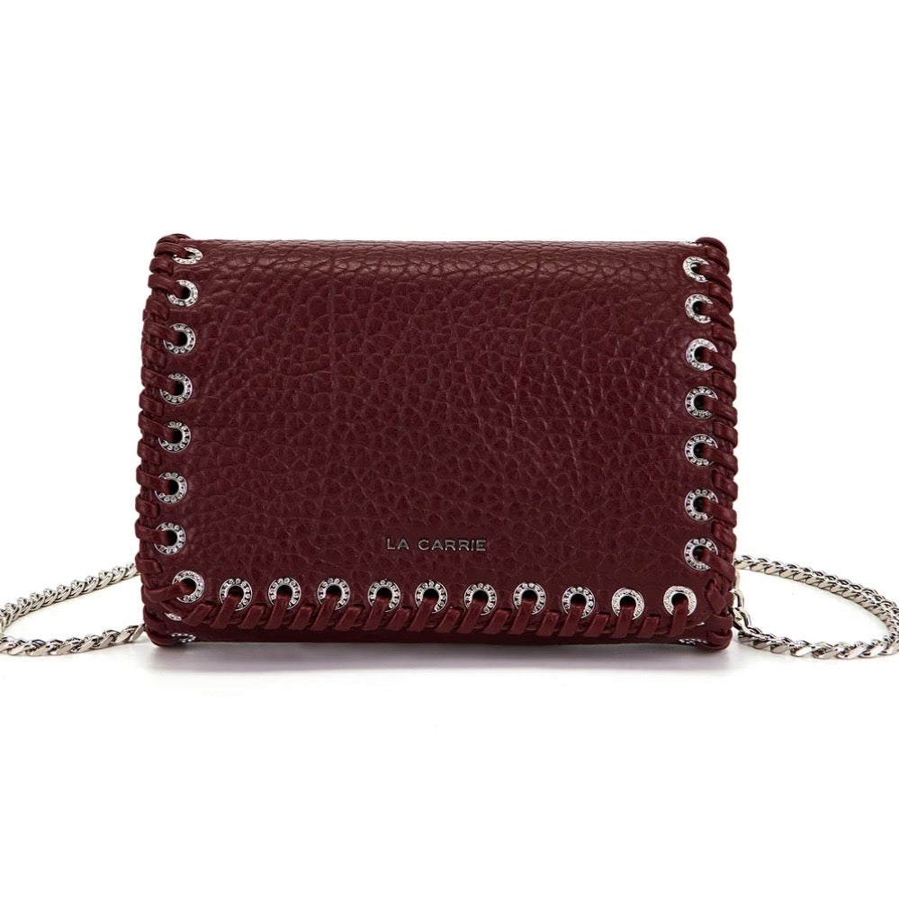 Pochette burgundy con intreccio