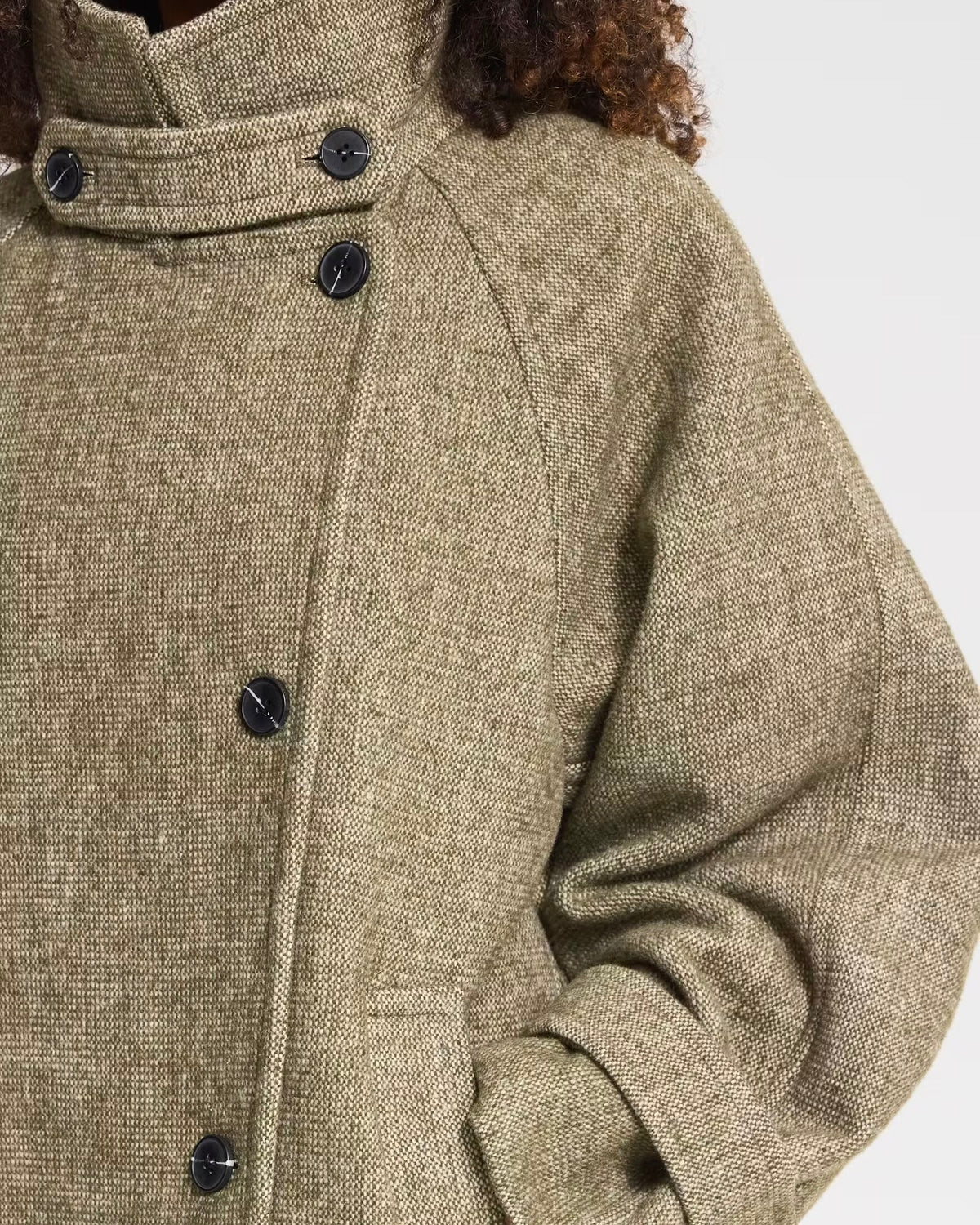 Cappotto lana verde oversize