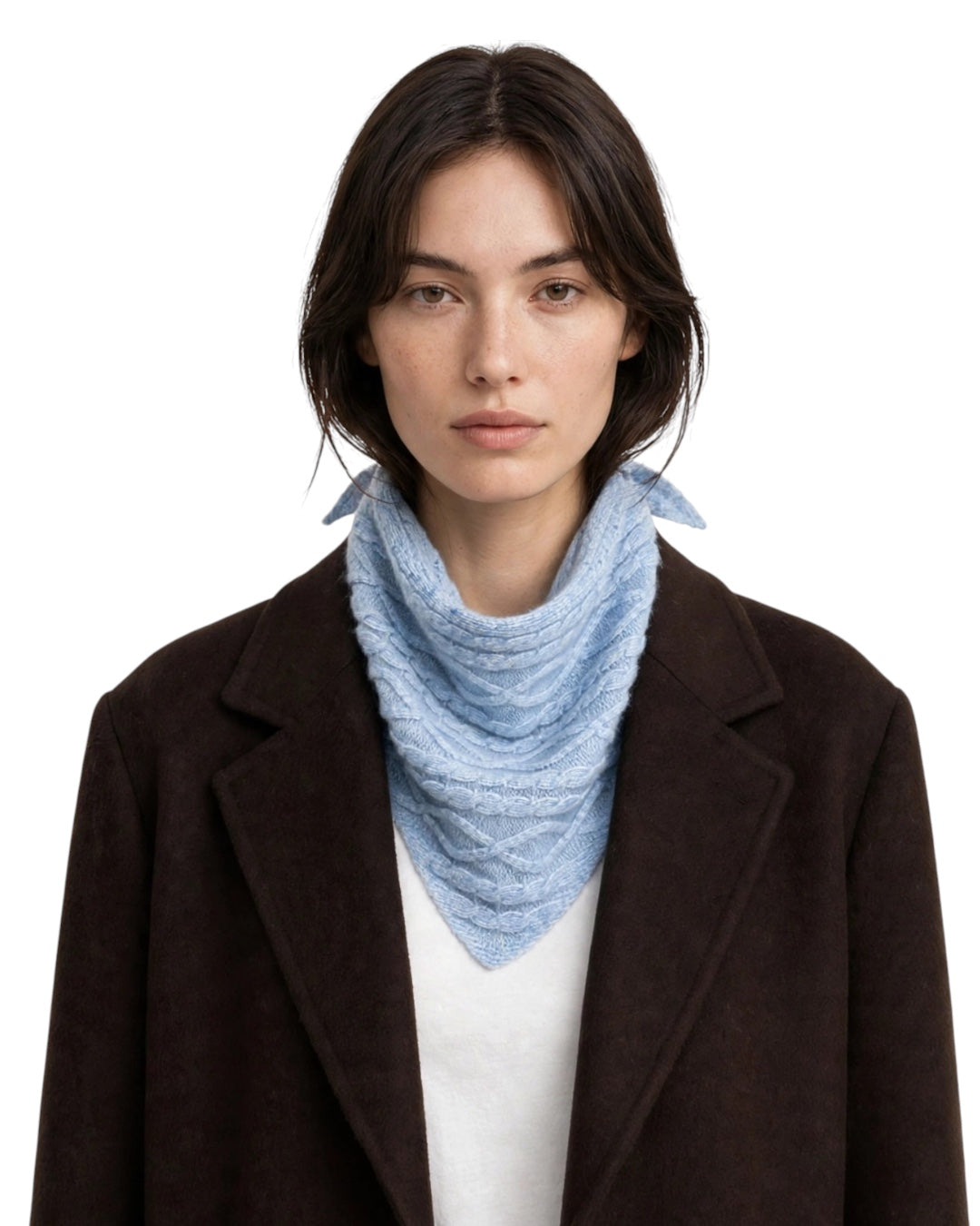 Light blue triangle scarf