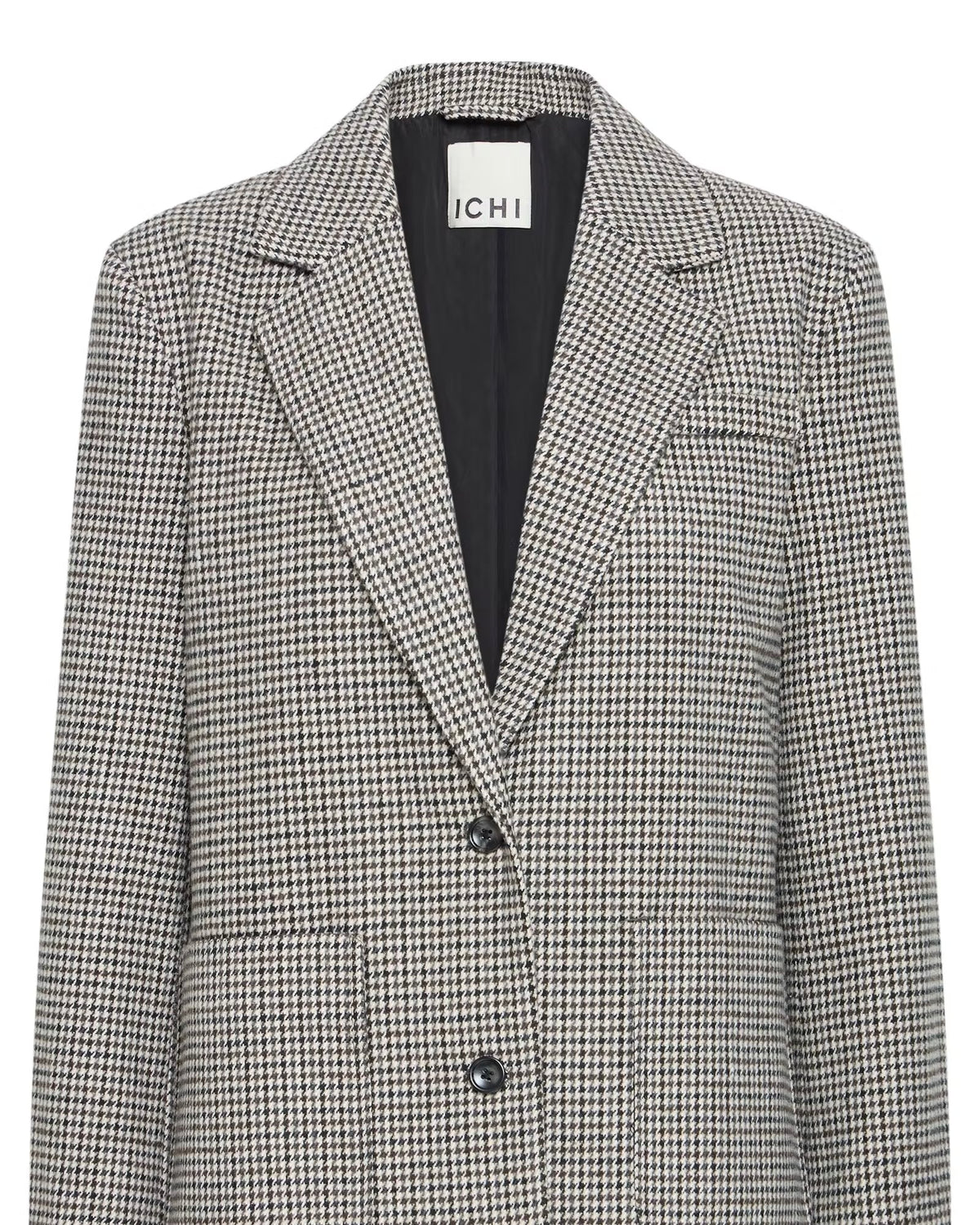 Giacca pied-de-poule oversize panna/moro/nero