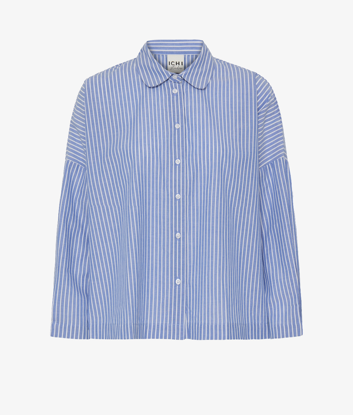 Camicia a righe celeste