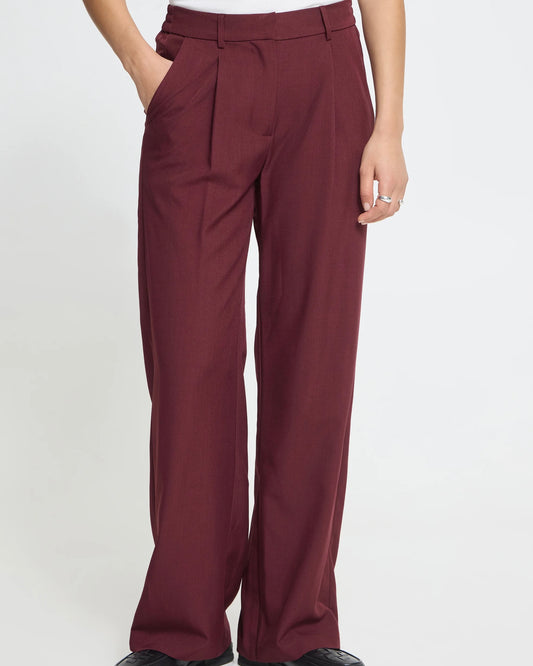 Bordeaux palazzo trousers with elasticated waist