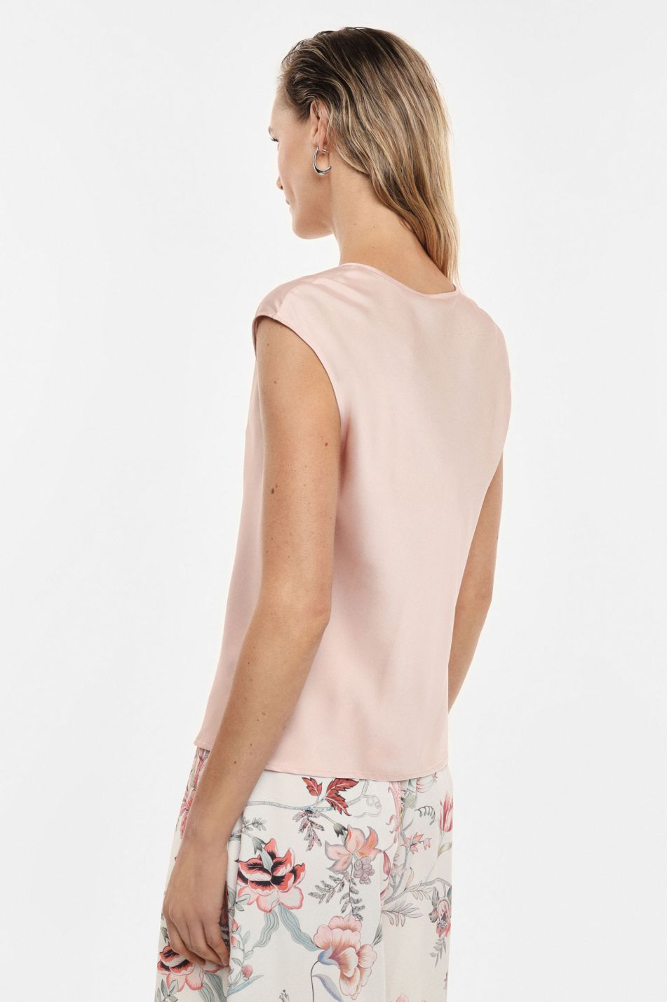 Maglia champagne satin manica corta