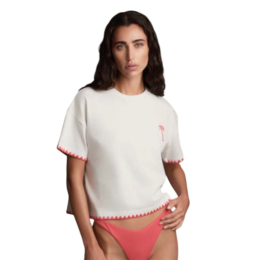 T-shirt bianca con ricamo