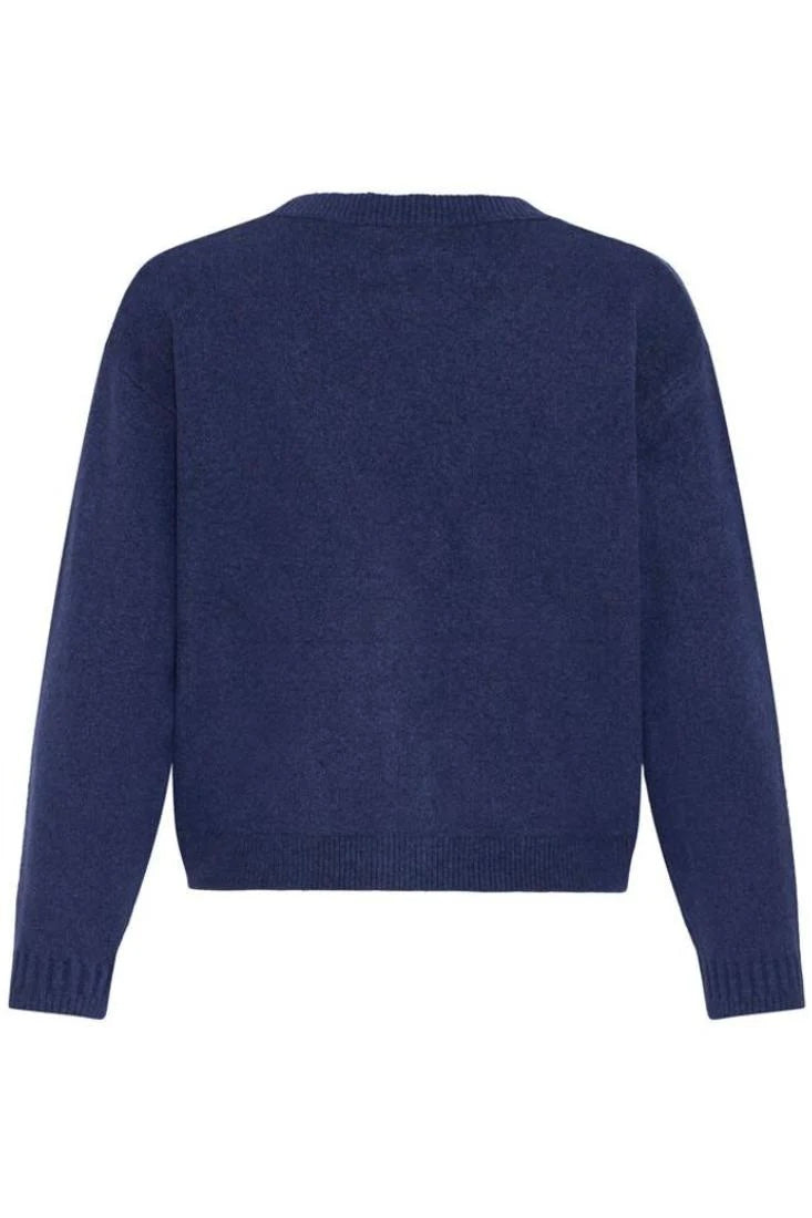 Cardigan Ihdasila blu con scollo a V