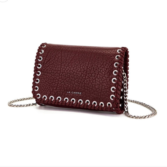 Pochette burgundy con intreccio