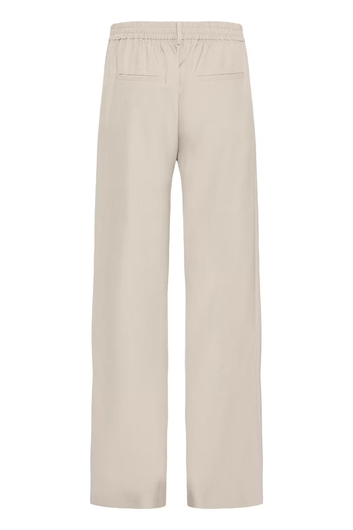 Pantalone palazzo con elastico in vita beige