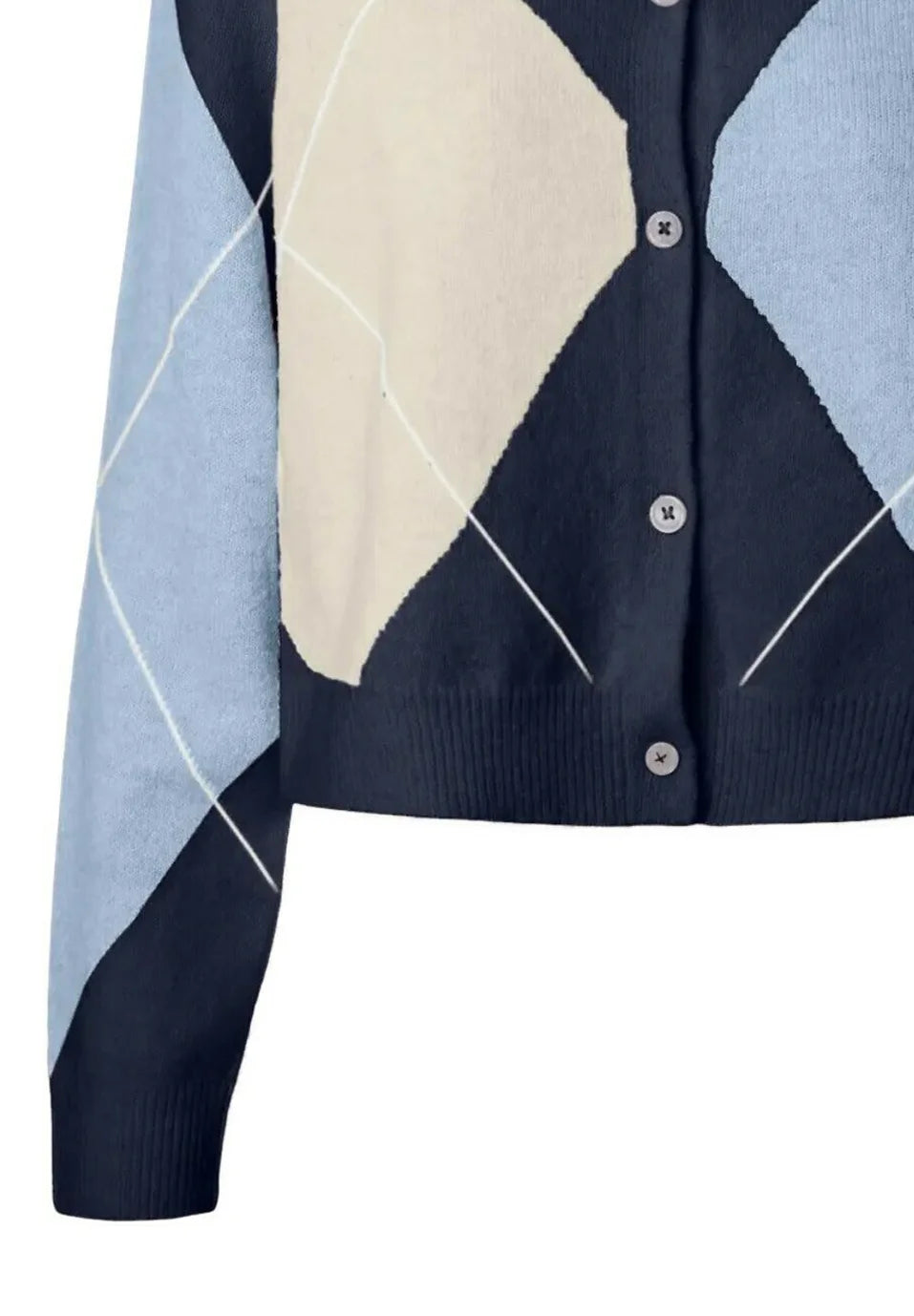 Cardigan rombi blue/panna/celeste
