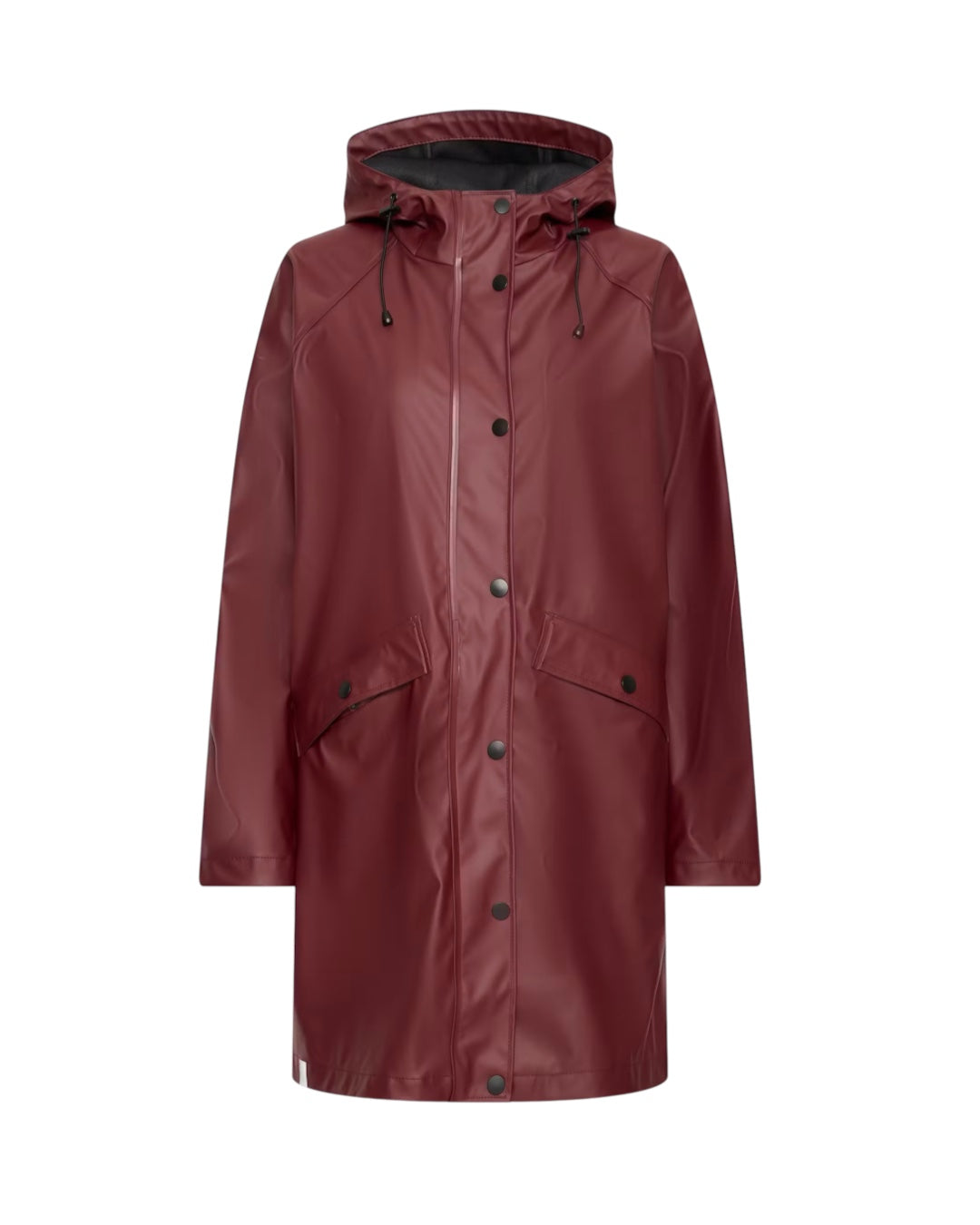 Burgundy rain jacket