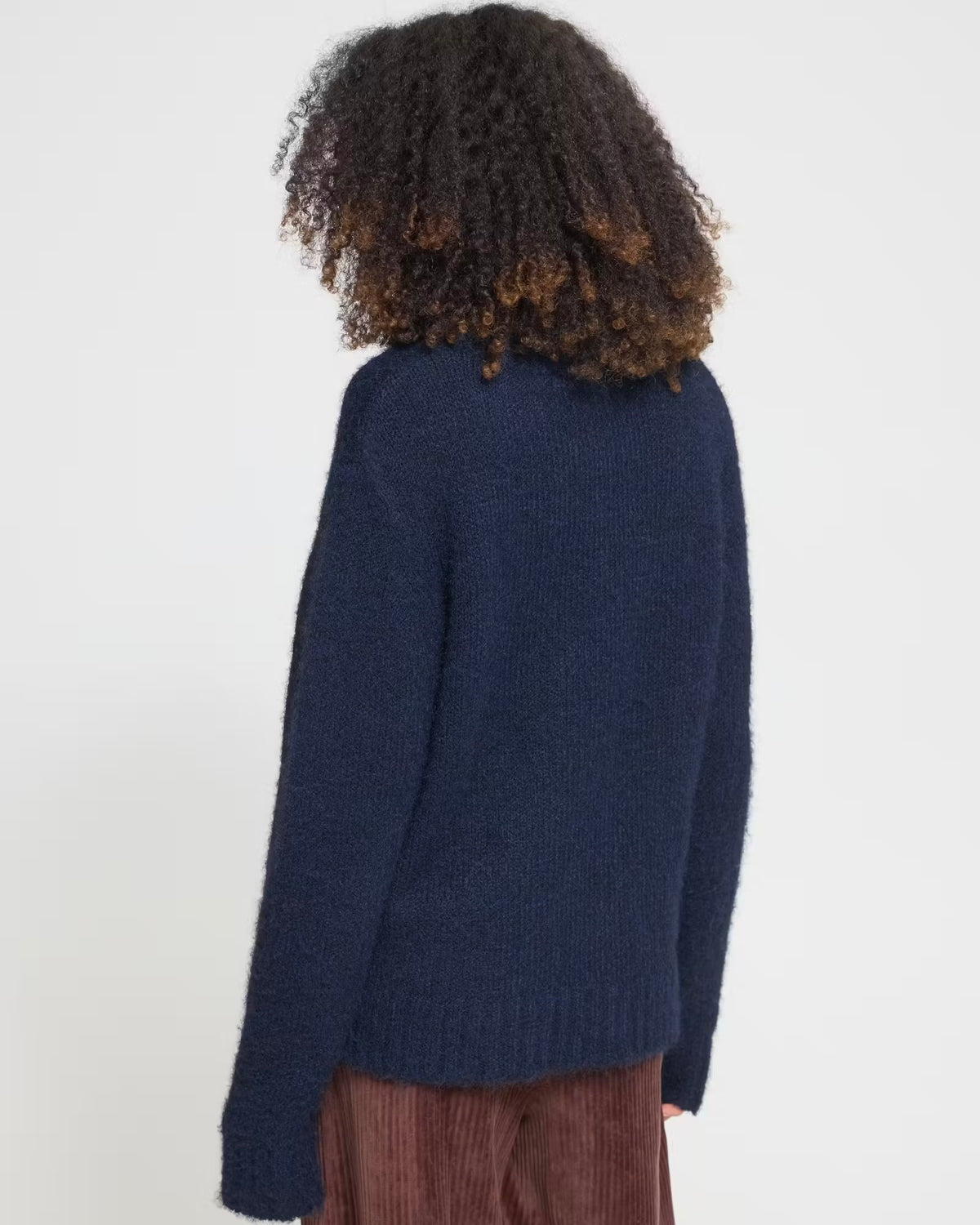 Maglione rombi blu/moro scollatura tonda