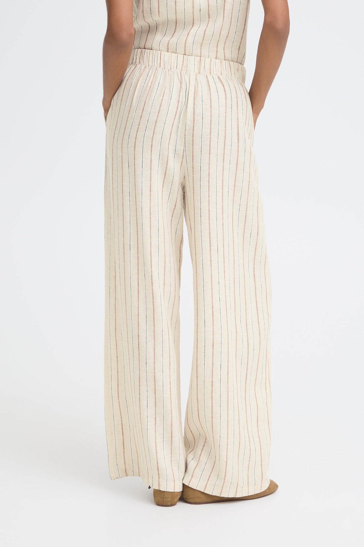 Pantalone a righe sabbia