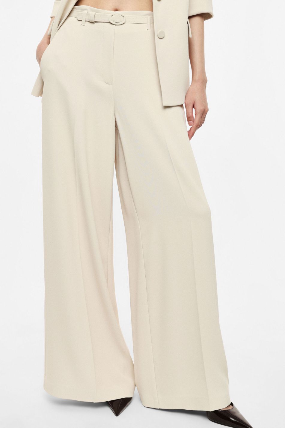 Pantalone marmo palazzo con cintura in vita