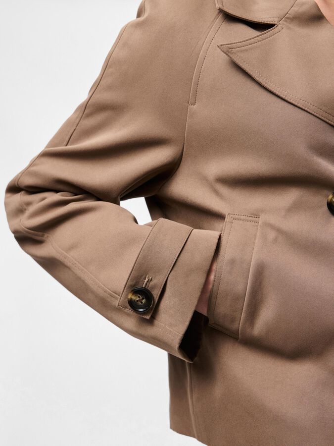 Trench corto doppiopetto Brown Lentil